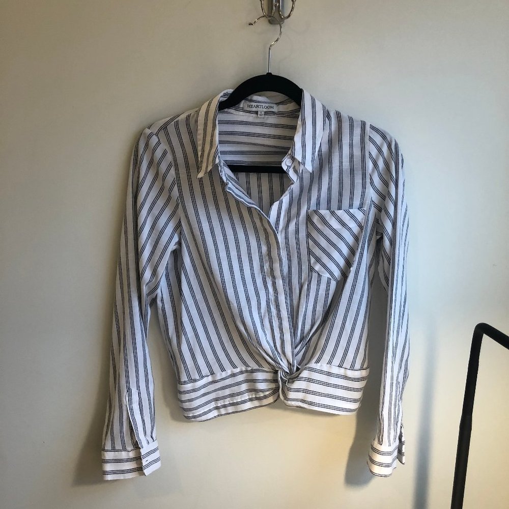 STRIPED BUTTON DOWN BLOUSE
